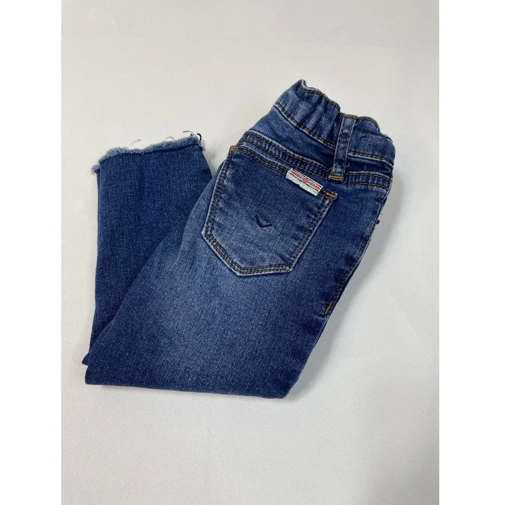 Hudson Kids Jeans Blue Distressed Raw Hem Adjustable Waist Size 18‎ Months